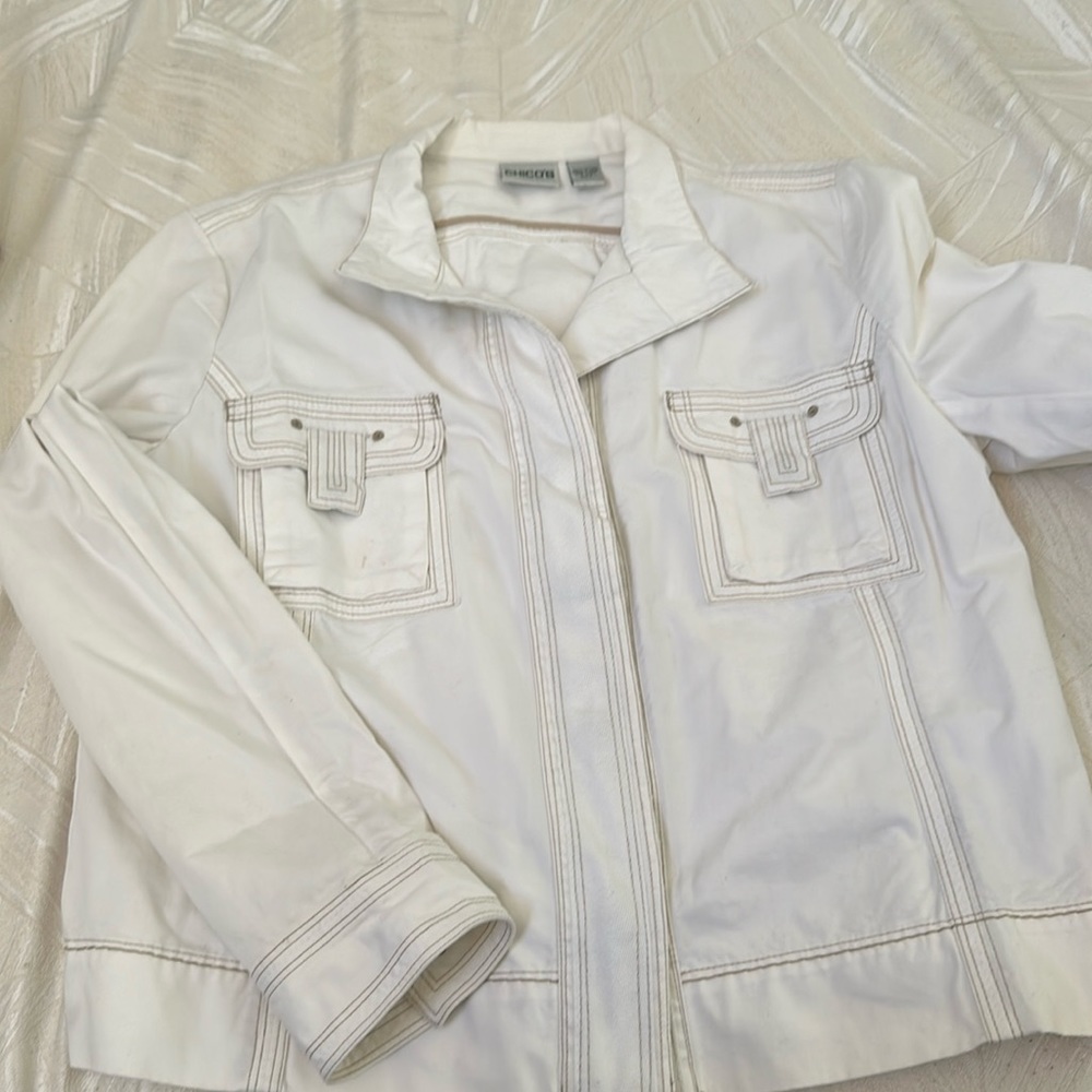 Chicos white jacket size 2